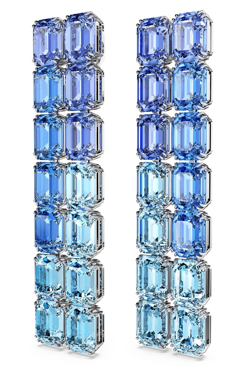 Millenia Clip-On Drop Earrings, Alternate, color, BLUE