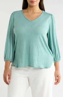 MAX STUDIO V-Neck Balloon Sleeve Top