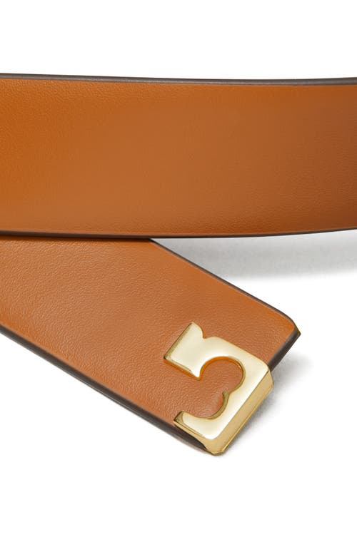 Tory Burch Leather Rectangle-buckle Belt In Brown