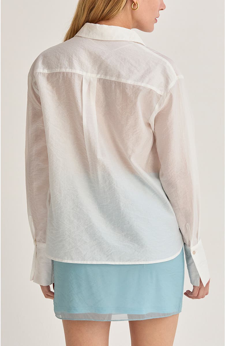 CRESCENT Crinkled Tencel Button Up Shirt, Alternate, color, White