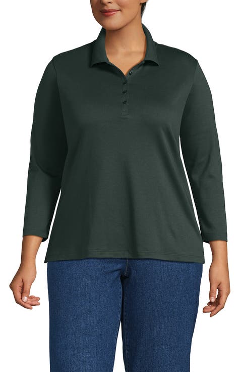 3/4 Sleeve Supima Cotton Polo Shirt