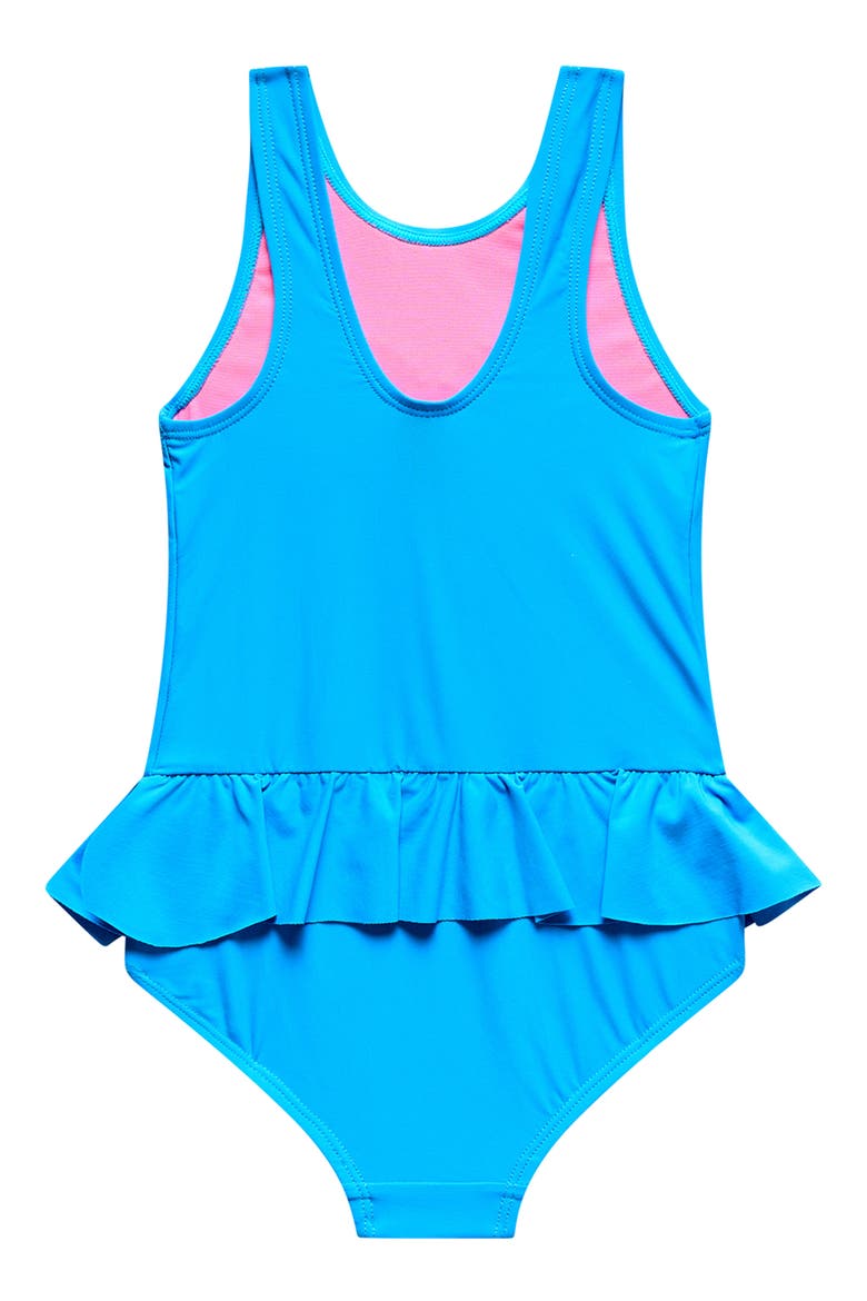 Kids' Ruffle One-Piece Swimsuit, Alternate, color, BLUE HORIZON