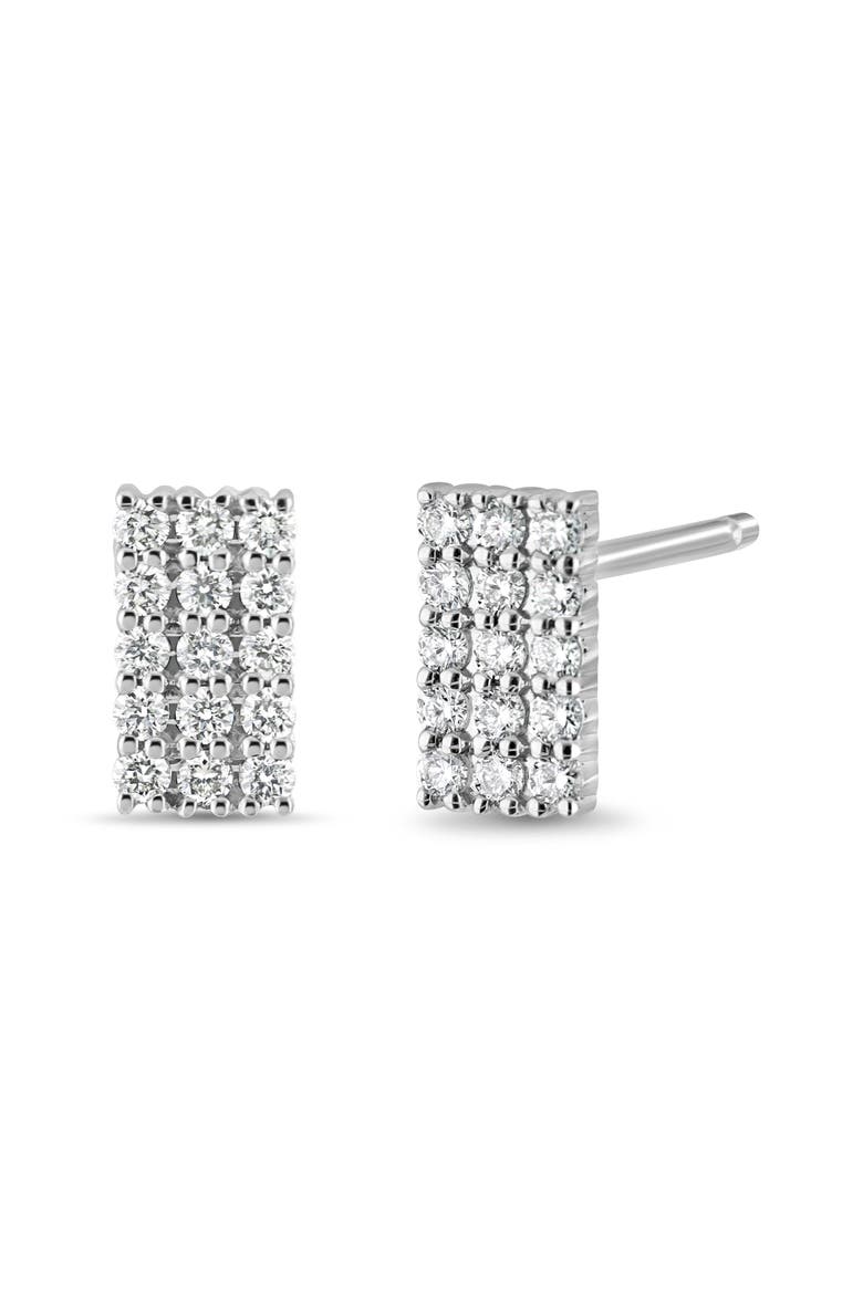 18K Gold Icon Diamond Bar Stud Earrings (Online Trunk Show), Main, color, 18K WHITE GOLD/ DIAMOND