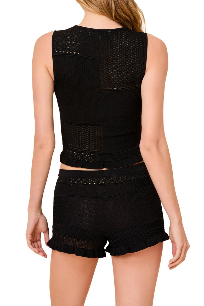 The Milena Open Stitch Sweater Tank, Alternate, color, NOIR