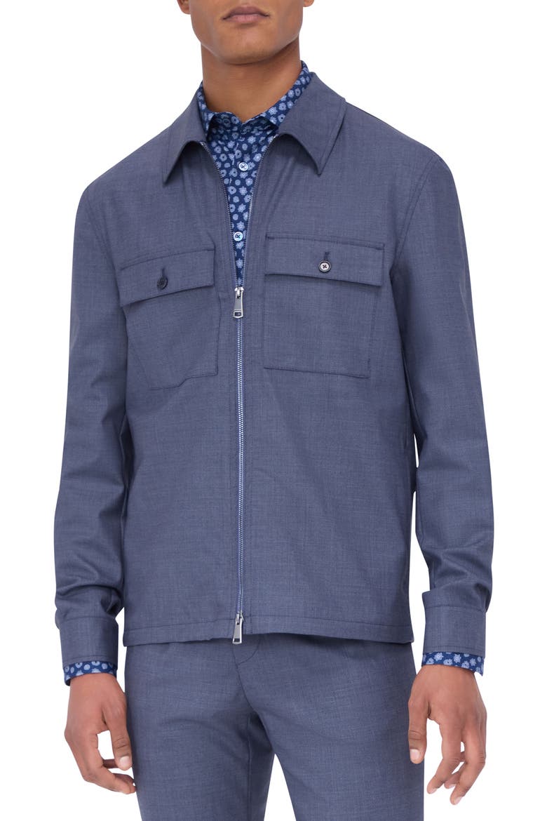 Zip-Up Stretch Wool Travel Jacket, Main, color, COBALT