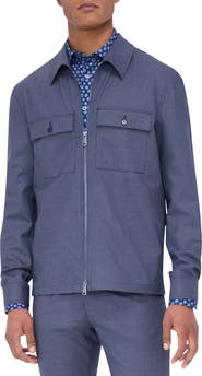 Bugatchi Zip-Up Stretch Wool Travel Jacket