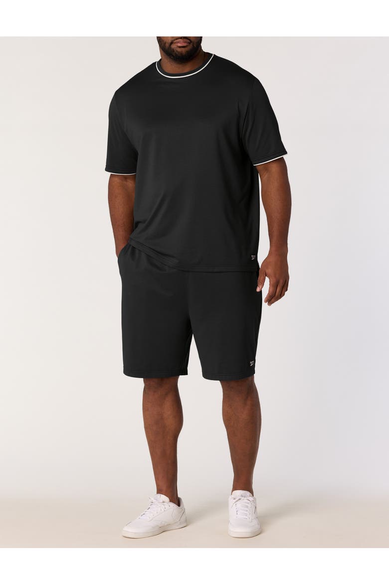 Big & Tall Performance Piped Shorts, Alternate, color, BLACK
