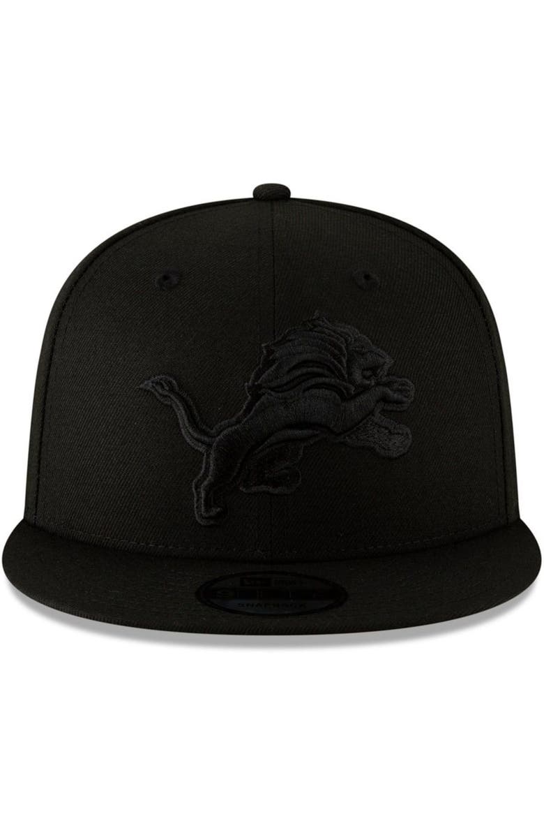 New Era Men's New Era Black Detroit Lions Black On Black 9FIFTY Adjustable Hat, Alternate, color, Black