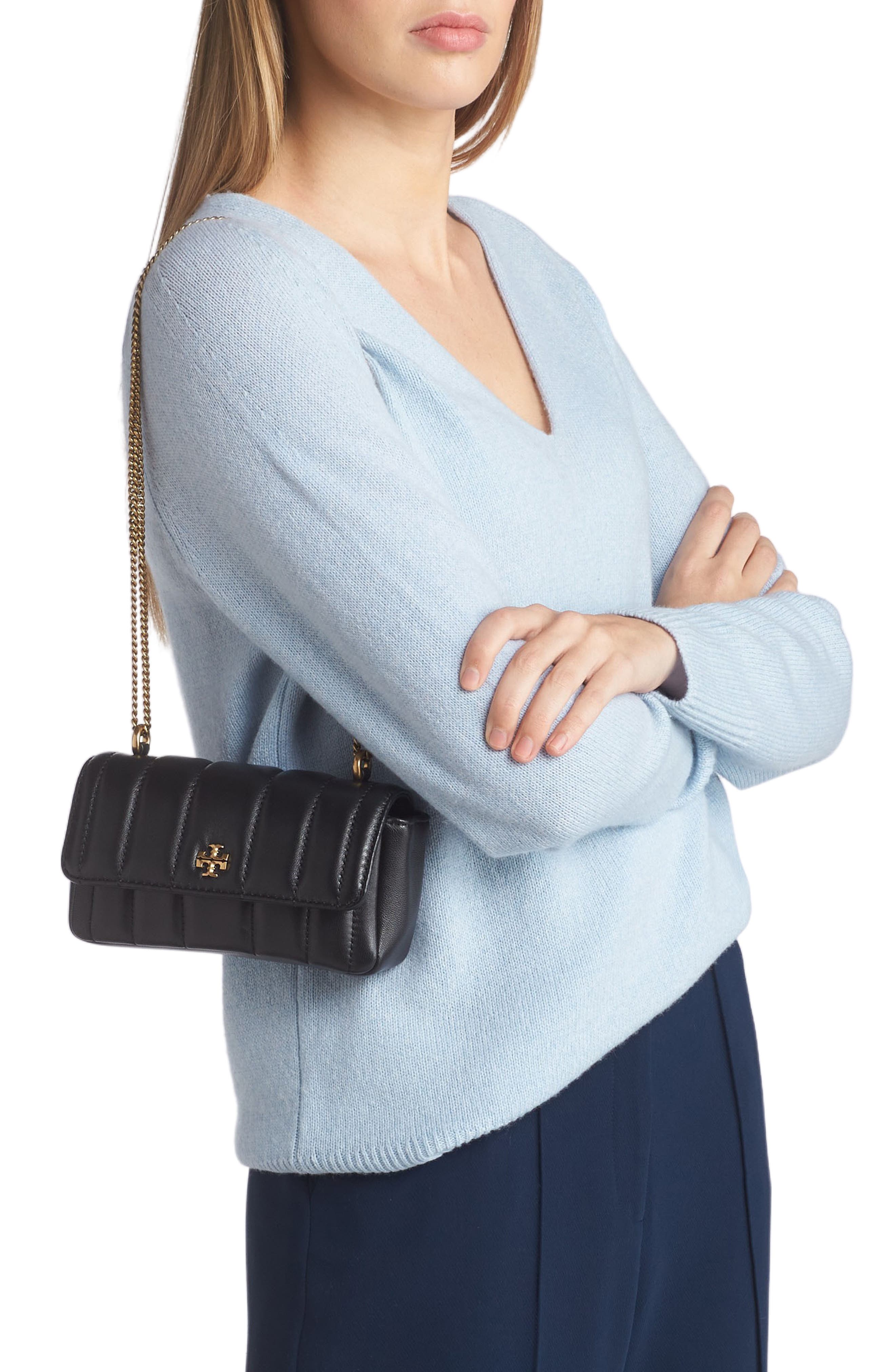 Tory Burch Mini Kira Flap Convertible Quilted Leather Shoulder Bag, Alternate, color, 