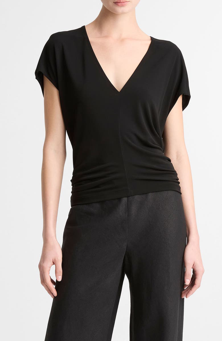 Vince Ruched Dolman Sleeve Top, Main, color, Black