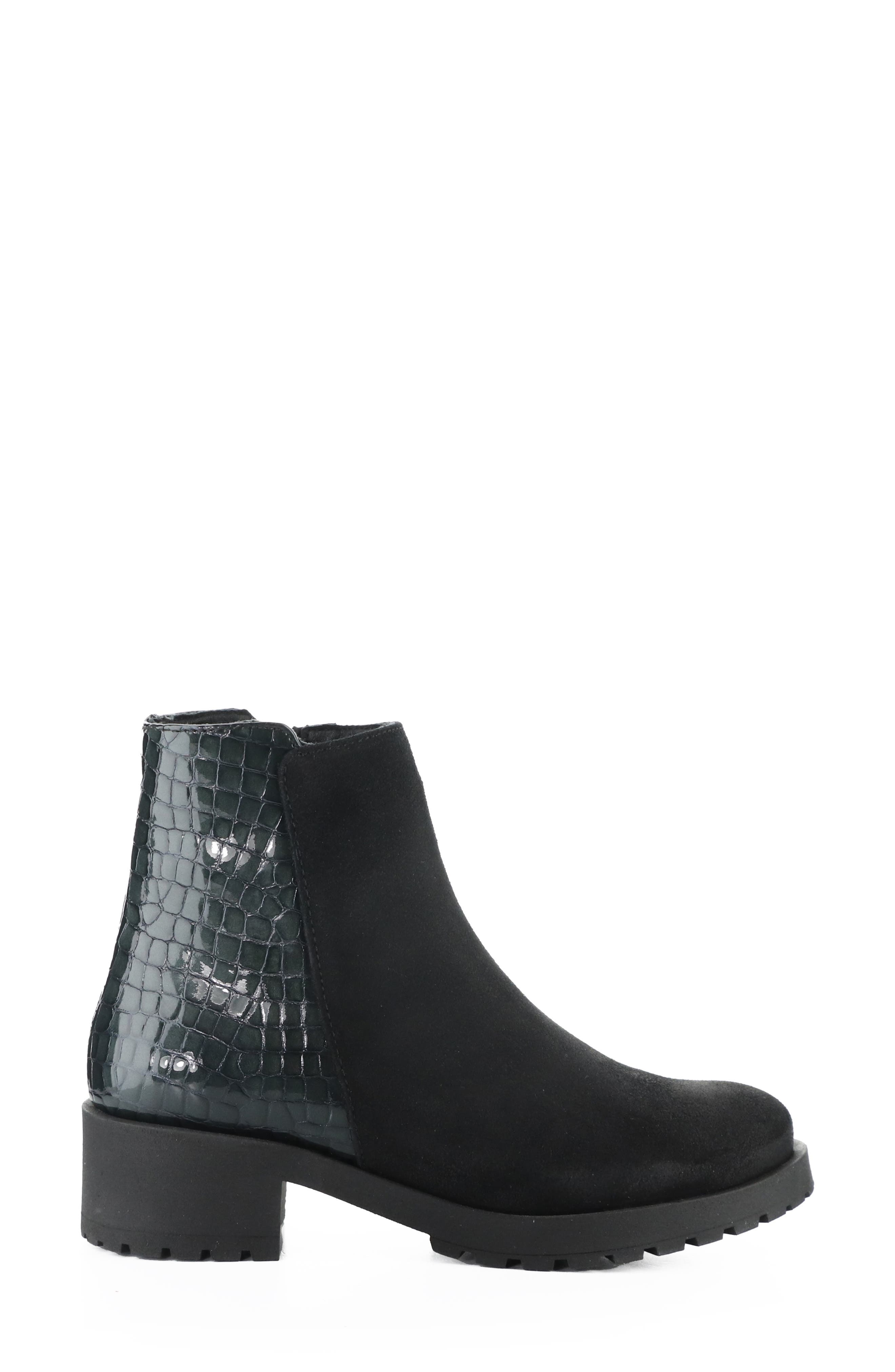Alize Leather Bootie, Alternate, color, BLACK/ DK GREY