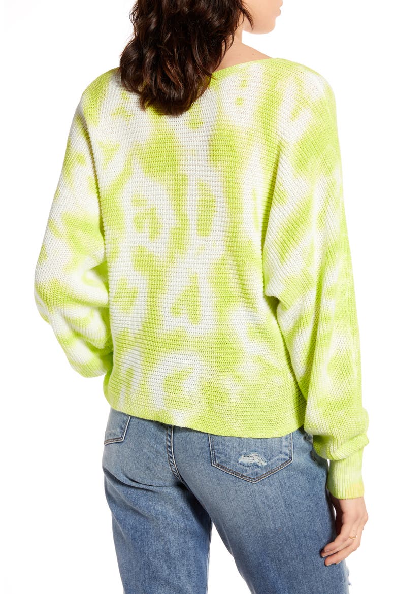 Tie Dye Sweater, Alternate, color, GREEN