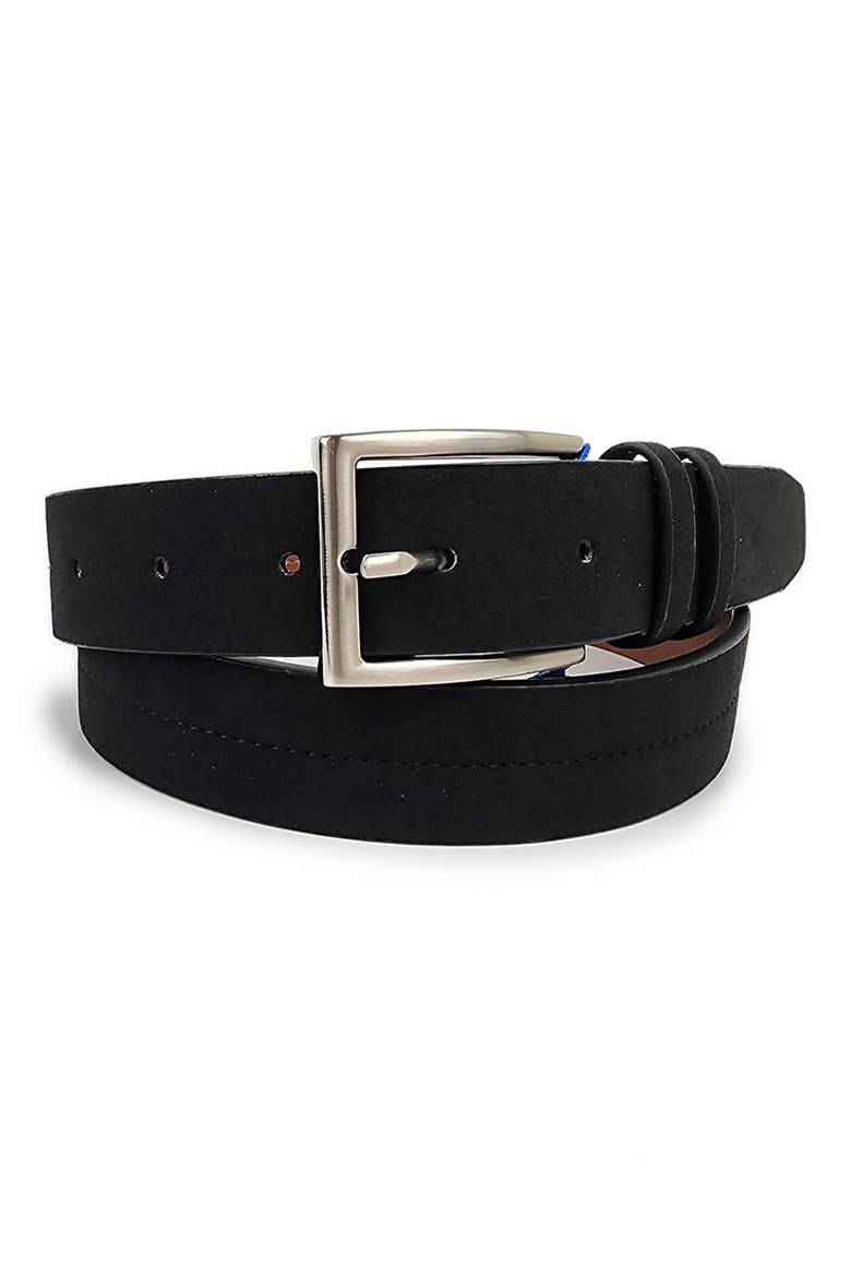 Center Stitch Leather Belt, Main, color, BLACK