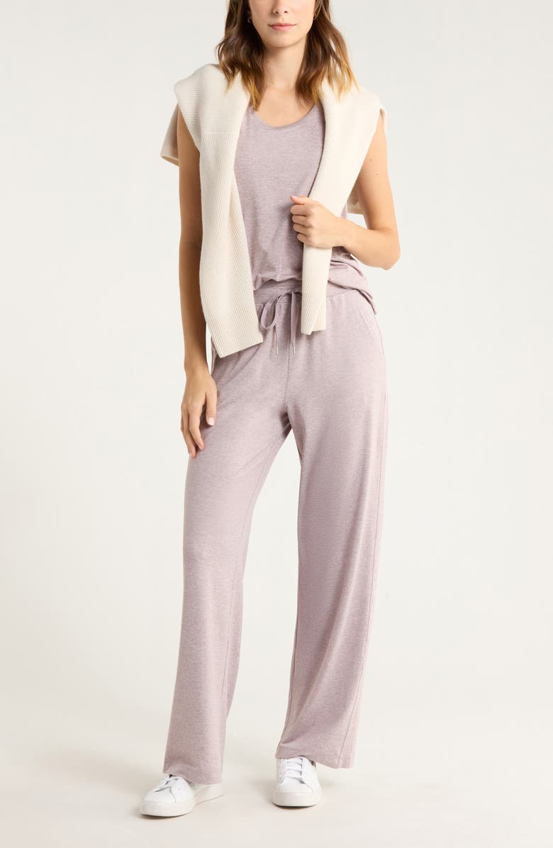 Zella Restore Soft Straight Leg Drawstring Pants, Alternate, color, Purple Dove