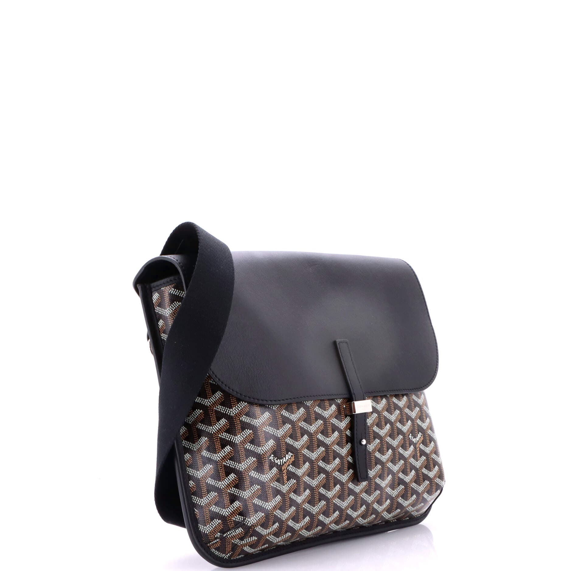 Pre-Owned Goyard Coursier Messenger Bag Coated Canvas and Leather, Alternate, color, Black