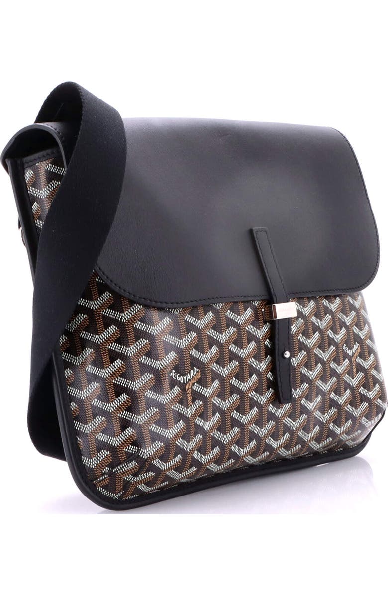 Pre-Owned Goyard Coursier Messenger Bag Coated Canvas and Leather, Alternate, color, Black