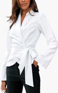 LASCANA Women's Lapel Wrap Blouse