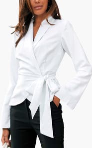 LASCANA Women's Lapel Wrap Blouse