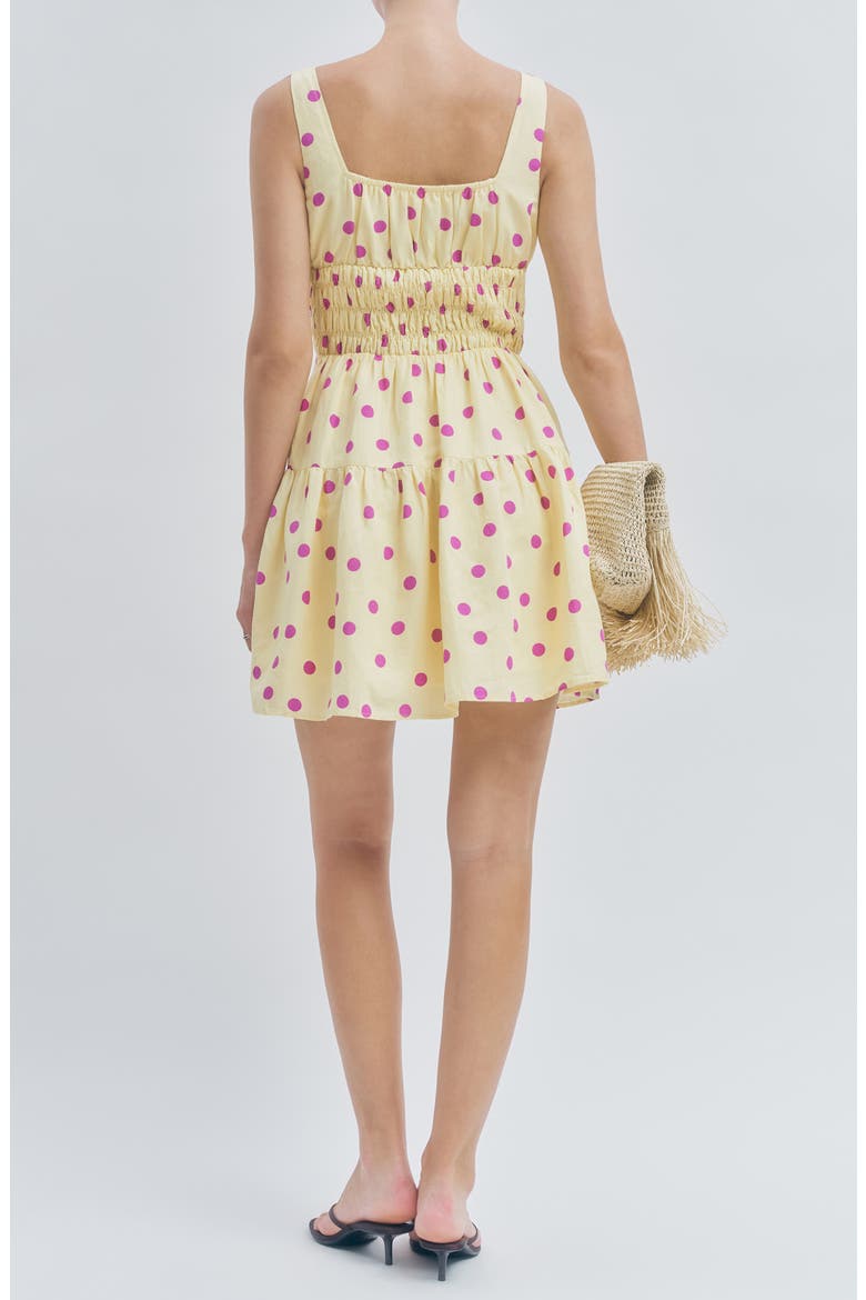 Skye Polka Dot Minidress, Alternate, color, YELLOW PURPLE