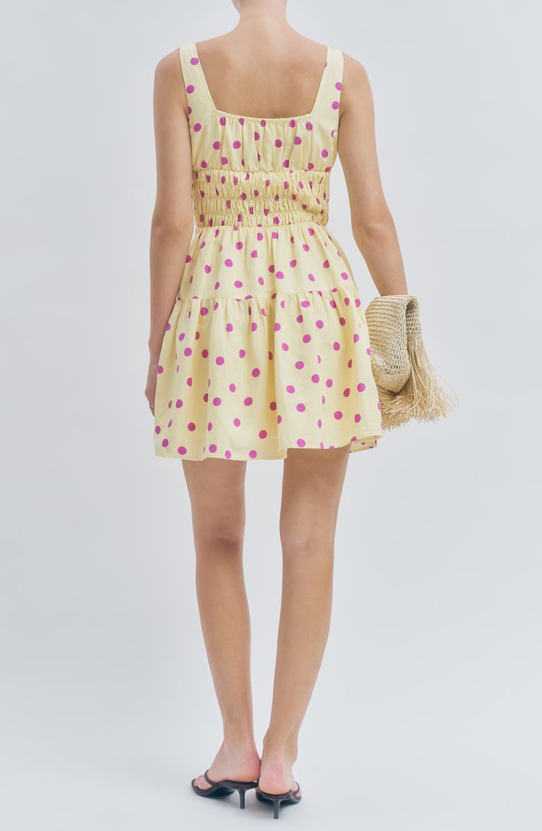 MAUDE CLUB Skye Polka Dot Minidress, Alternate, color, Yellow Purple