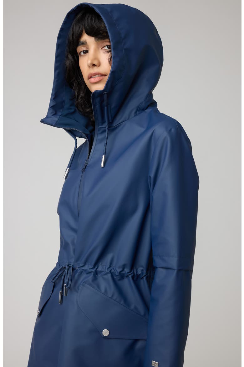 Sophie Hooded Waterproof Raincoat, Alternate, color, LAPIS