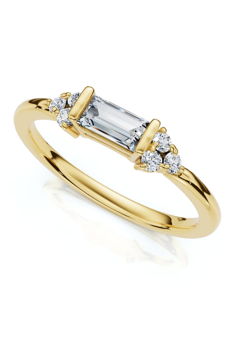 Emerald Diamond Stackable Wedding Ring Women Anniversary Band 14k Gold Lab Grown, Alternate, color, 14k White Gold