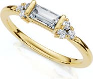 Bliss Diamond Emerald Diamond Stackable Wedding Ring Women Anniversary Band 14k Gold Lab Grown