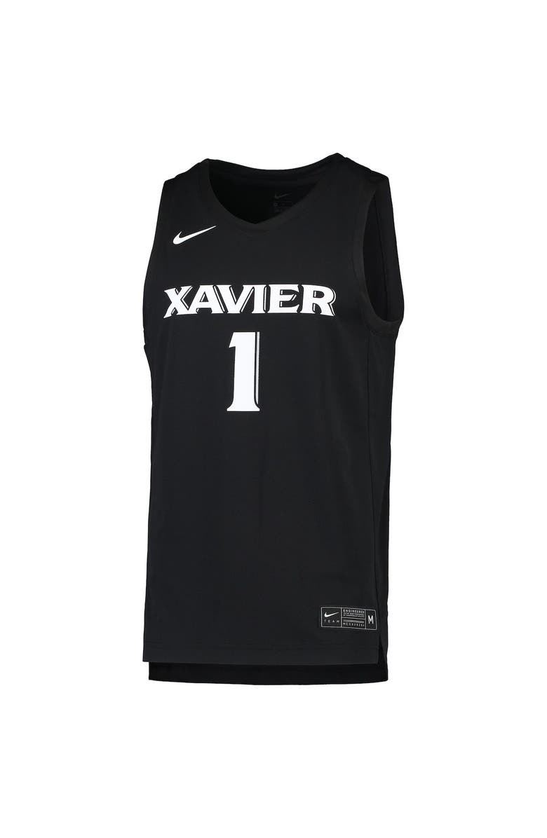 Nike Men's Nike #1 Black Xavier Musketeers Team Replica Basketball Jersey, Alternate, color, Black