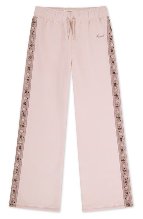 Kids' Floral Stripe Wide Leg Pants (Big Kid)