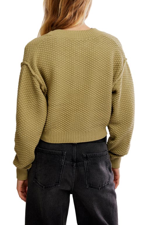 Free People Lila Crop Cardigan In Green