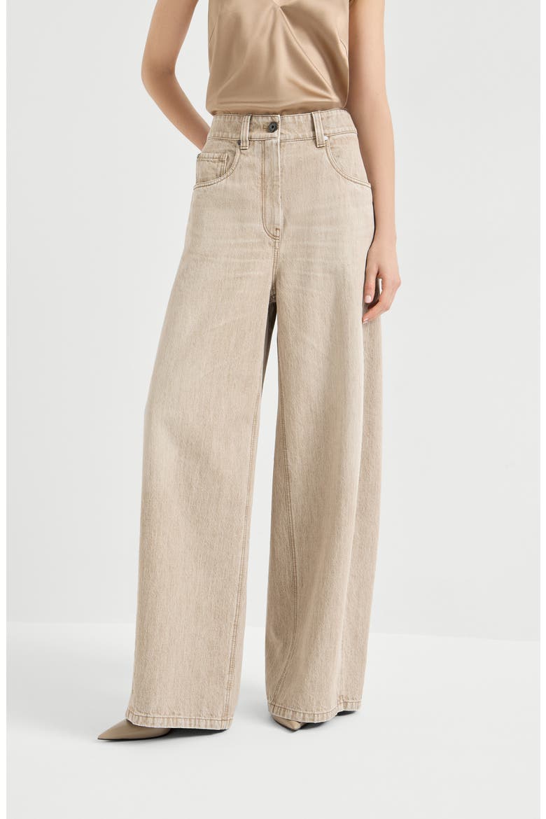 Authentic denim trousers, Main, color, Beige