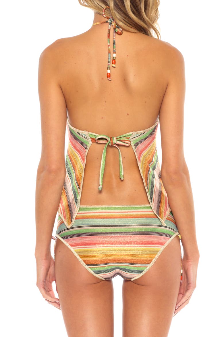 West V Halter Tankini Top, Alternate, color, PINK MULTI