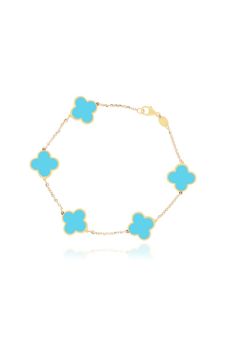 Large Turquoise Clover Bracelet, Main, color, Turquoise