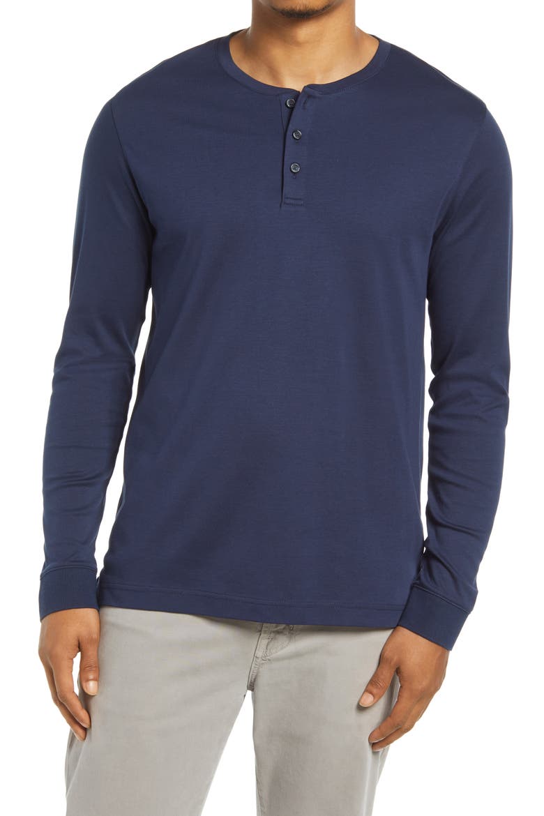 Long Sleeve Henley, Main, color, NAVY BLAZER