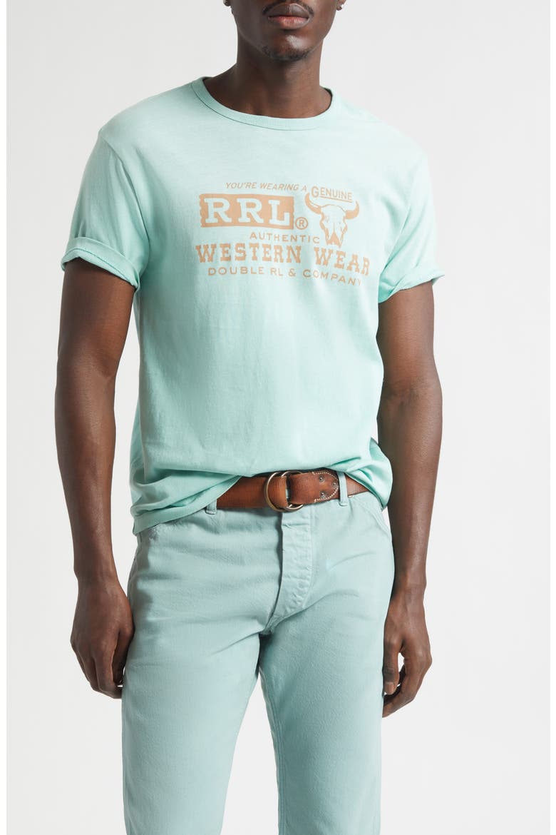 Western Cotton & Hemp Graphic T-Shirt, Main, color, FADED TURQUOISE