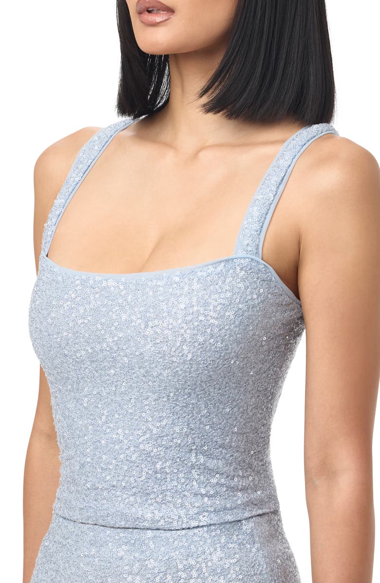 Naked Wardrobe Sequin Crop Tank, Alternate, color, Soft Blue