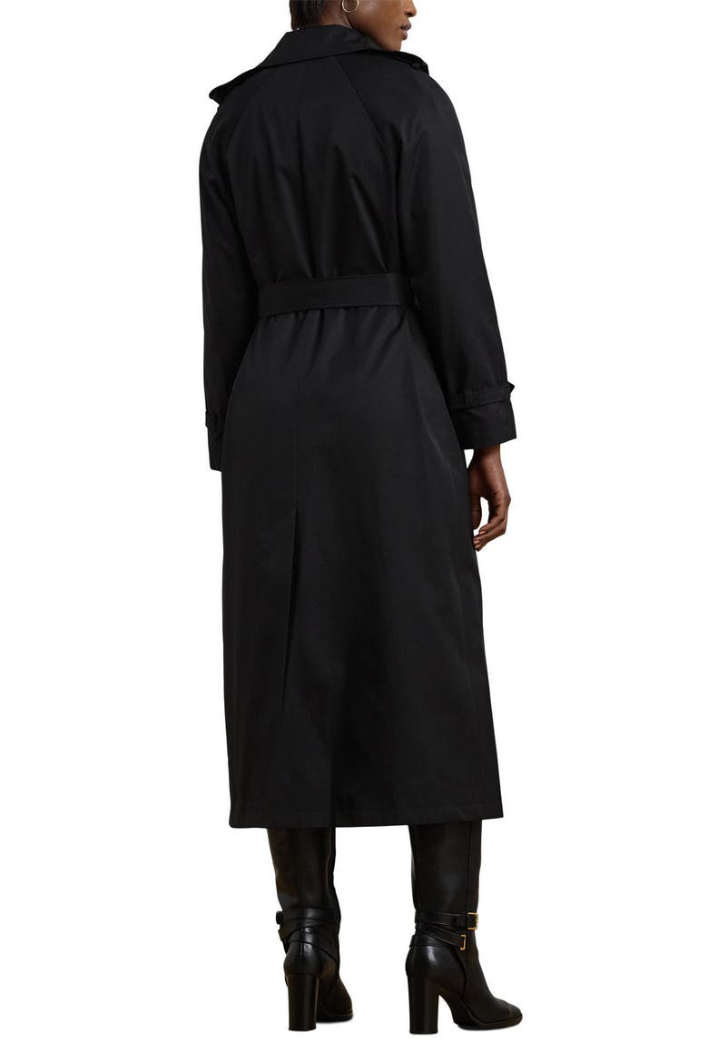 Double Breasted Belted Trench Coat, Alternate, color, BLACK