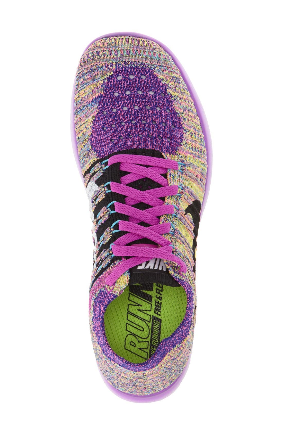 'Free Flyknit' Running Shoe, Alternate, color, VIOLET/ BLACK