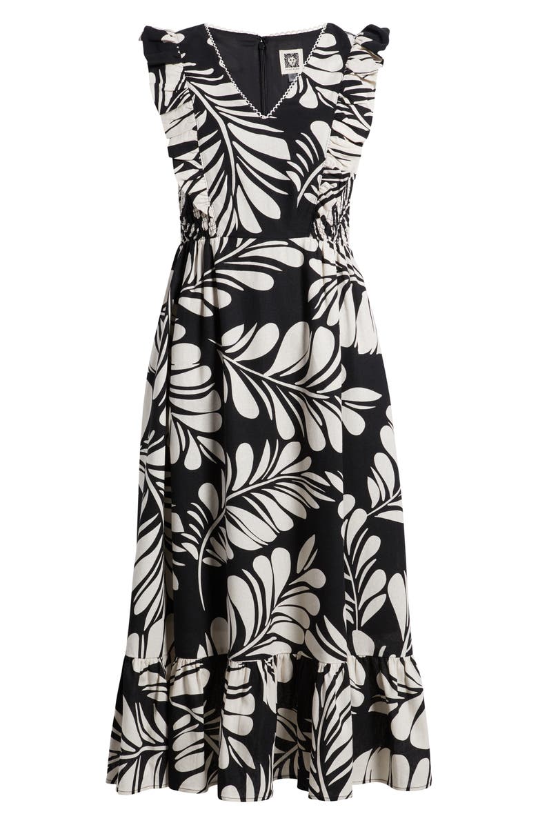 Anne Klein Print Ruffle Midi Dress, Alternate, color,