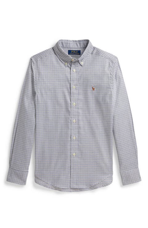 Kids' Performance Oxford Long Sleeve Button-Down Shirt