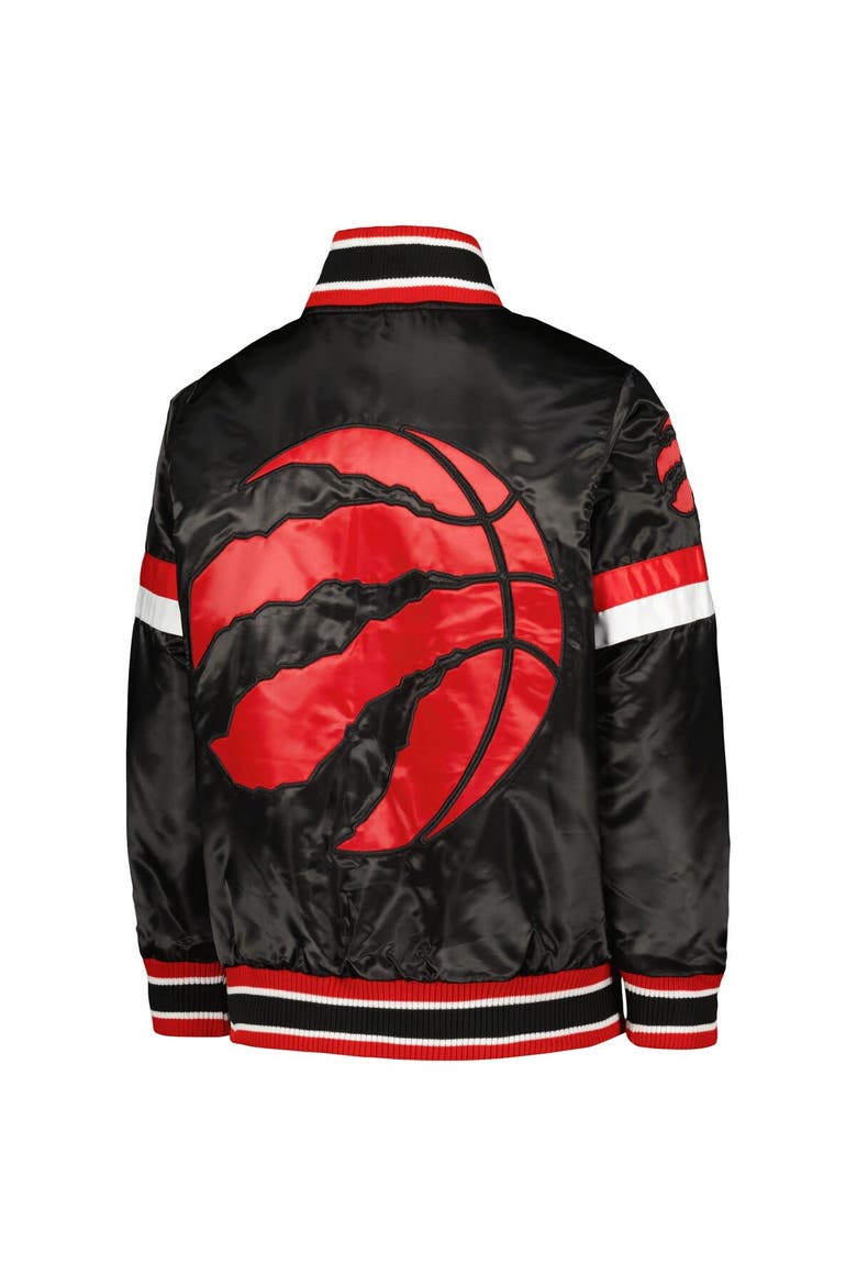 Youth Starter Black Toronto Raptors Home Game Varsity Satin Full-Snap Jacket, Alternate, color, Black