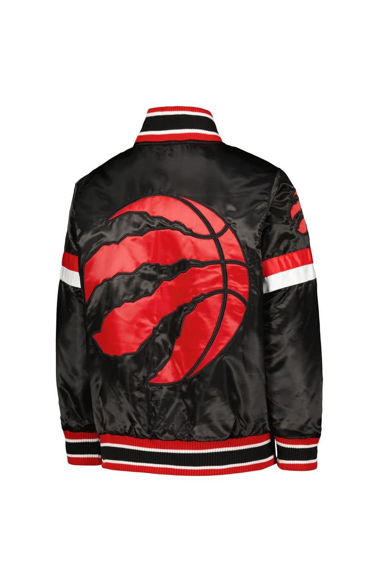 STARTER Youth Starter Black Toronto Raptors Home Game Varsity Satin Full-Snap Jacket, Alternate, color, Black