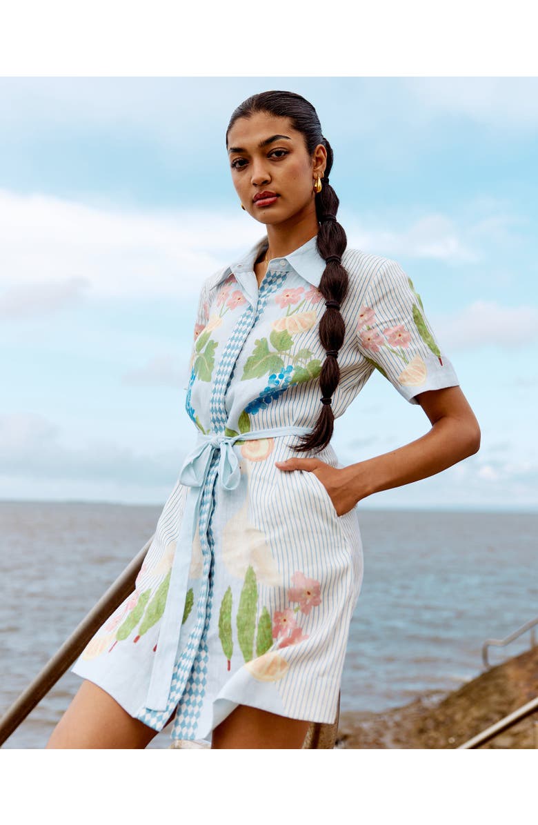 SMWR. By The Somewhere Co Swan Lake Mini Shirt Dress, Alternate, color, Light Blue