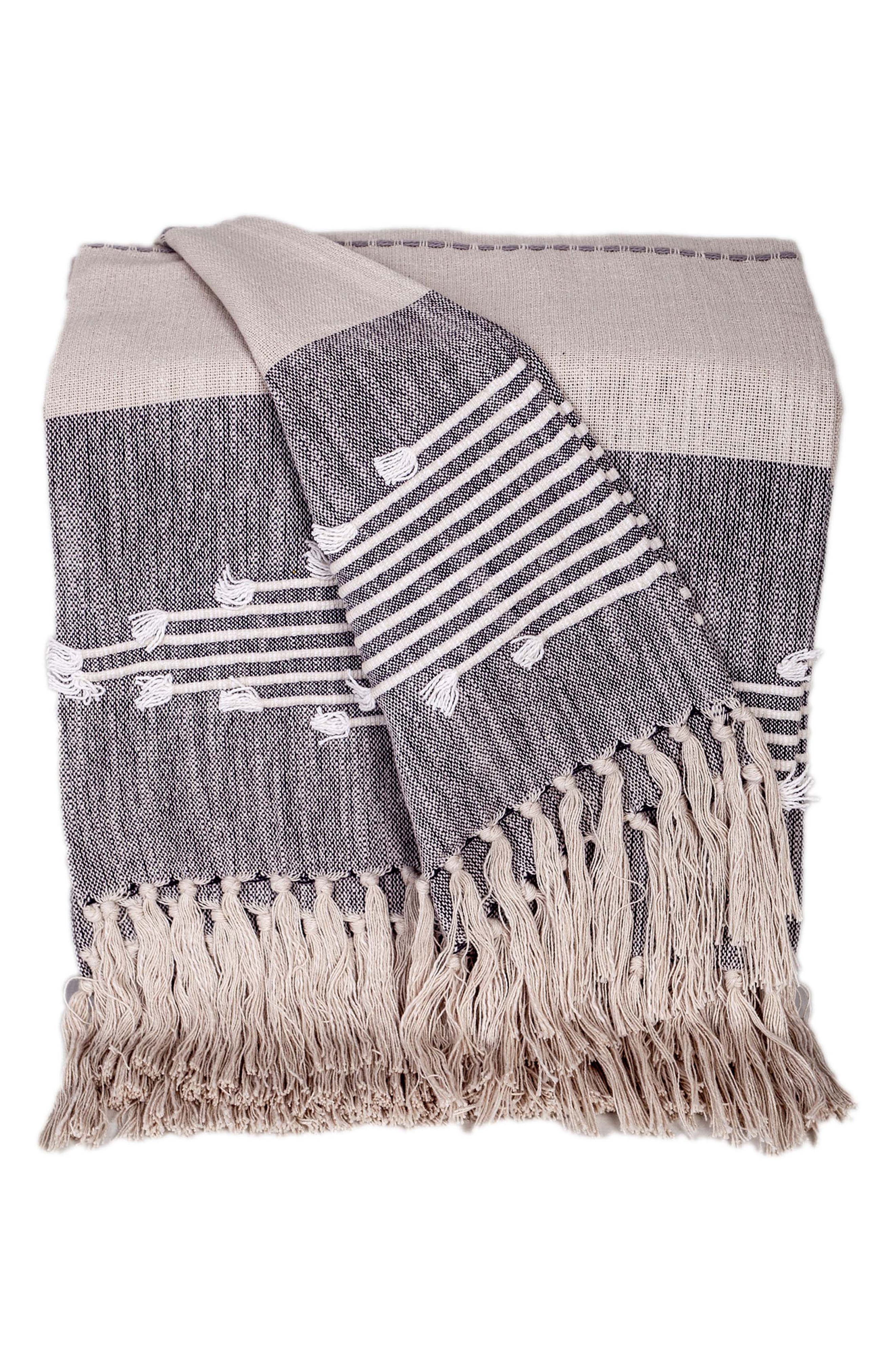 PARKLAND COLLECTION Adonia Tasseled Throw Blanket