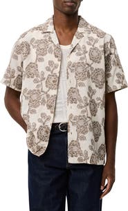 Les Deux Lesley Floral Jacquard Camp Shirt