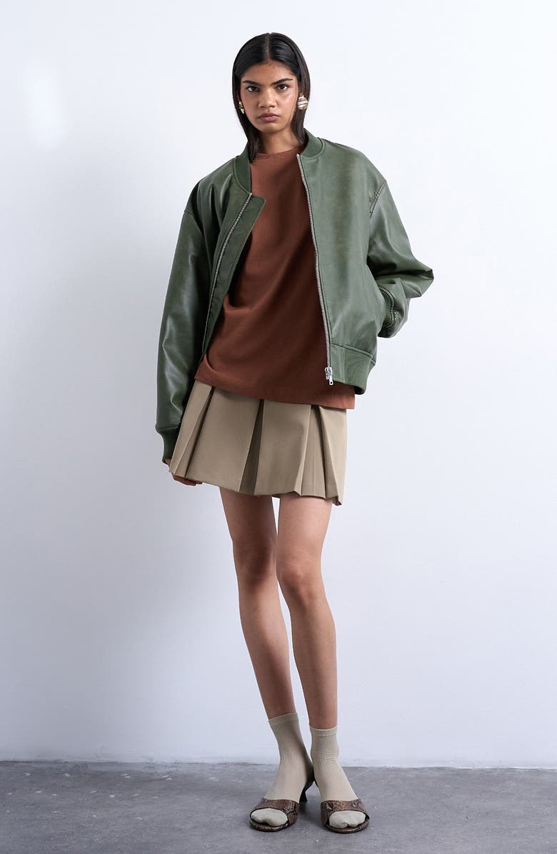 Topshop Relaxed Fit Cotton T-Shirt, Alternate, color, Brown