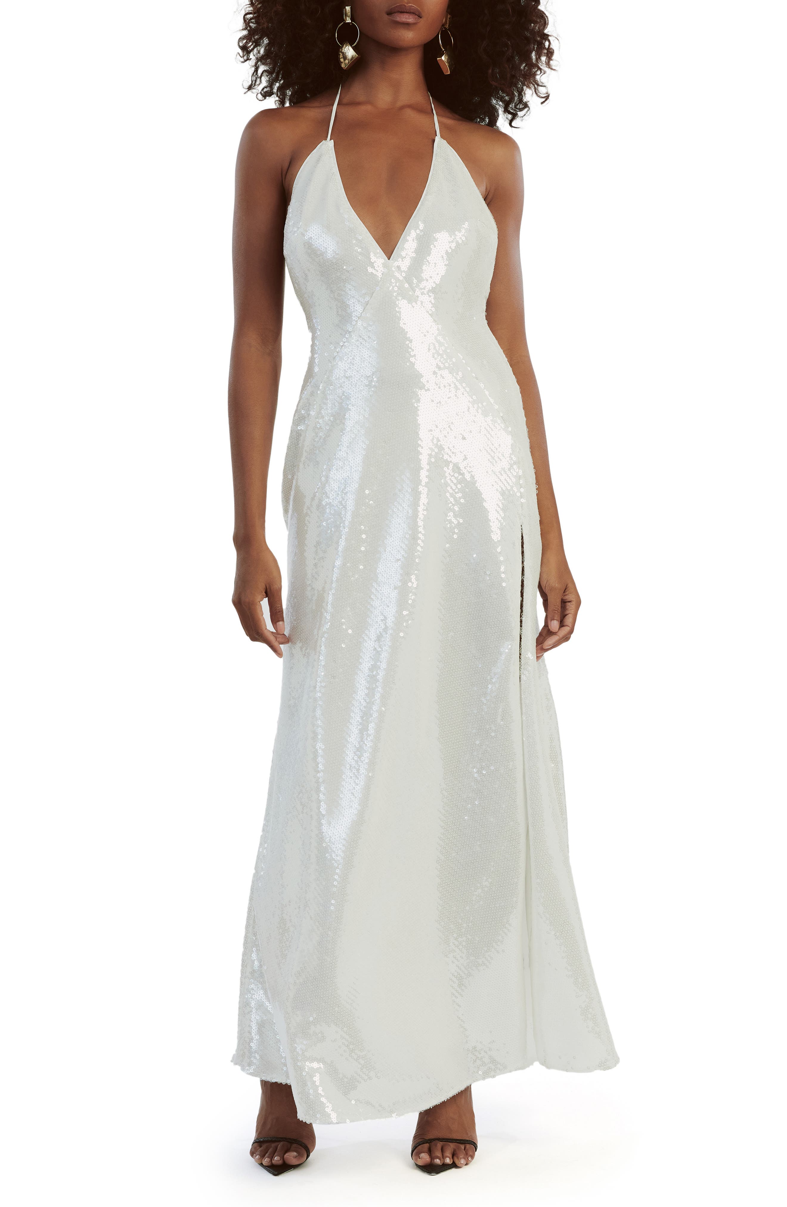 Yve Sequin Halter Dress