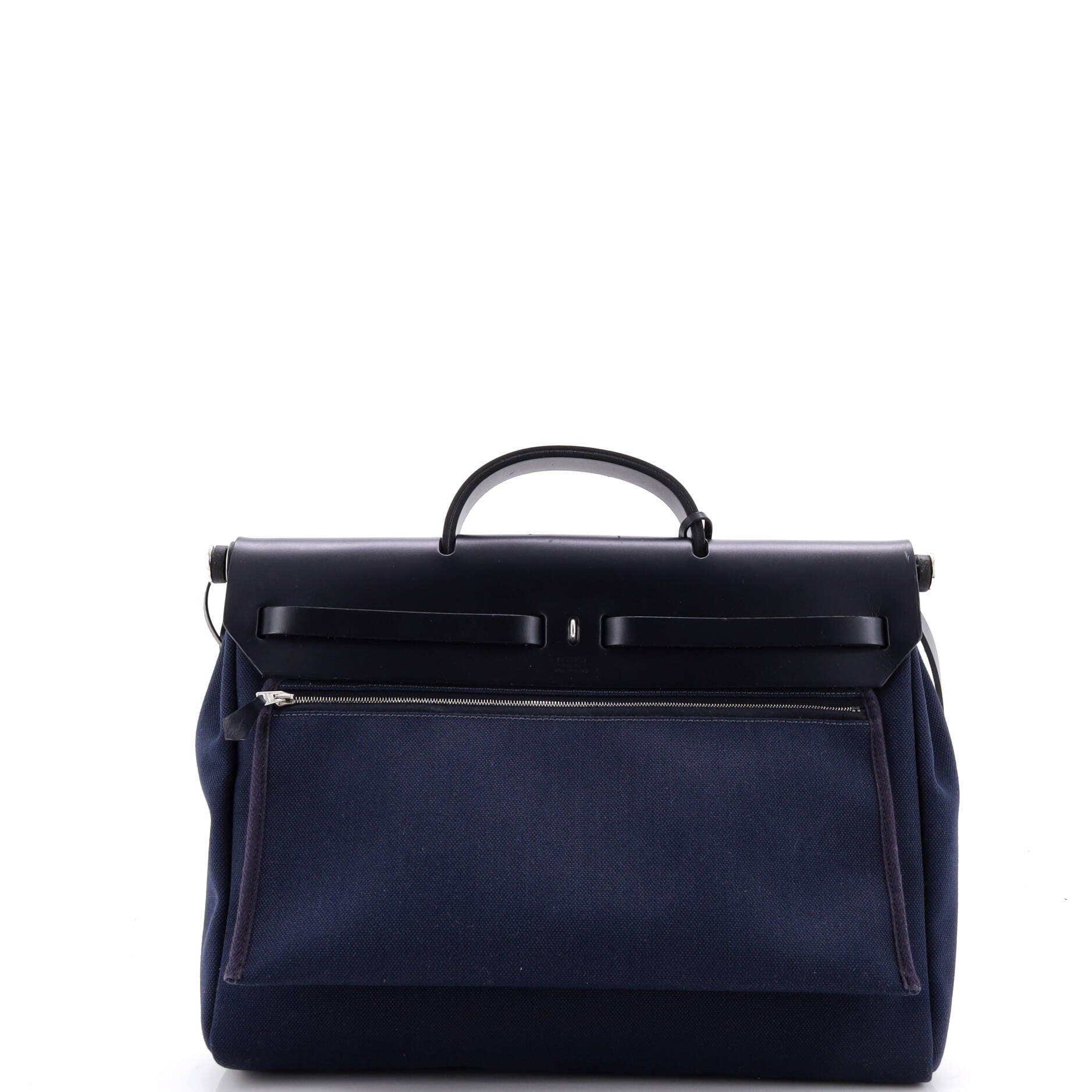 Herbag Zip Leather and Toile 39, Alternate, color, Blue