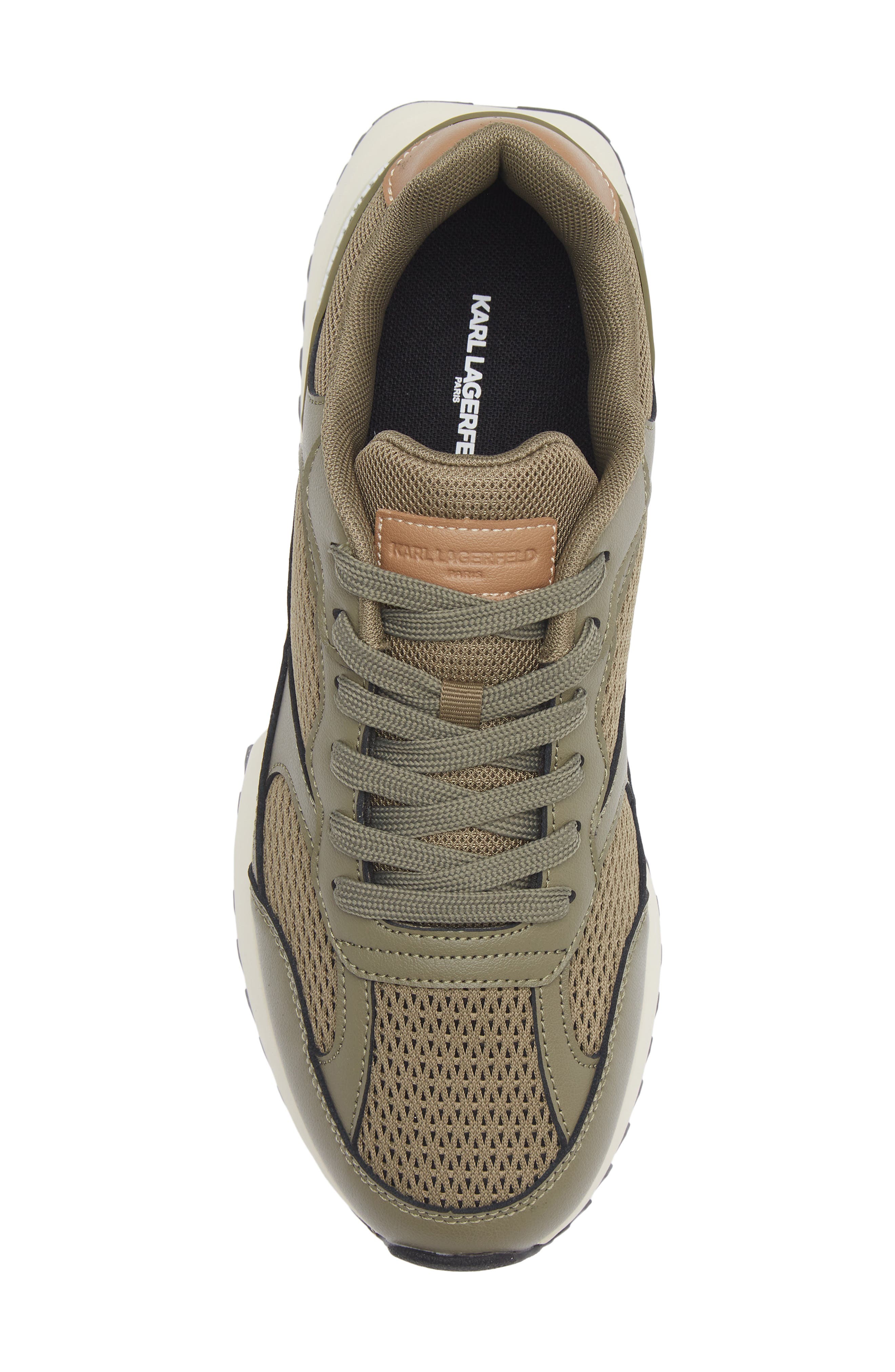 KARL LAGERFELD PARIS Clovis Mixed Media Sneaker, Alternate, color, Green