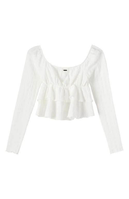 O'neill Chloey Ruffle Jacquard Peplum Top In Multi